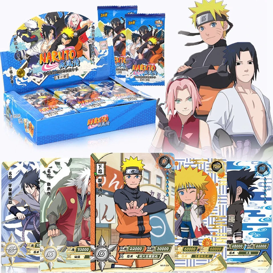Cartas de Naruto de dibujos animados para ni&ntilde;os, cartas de juego de Uchiha Sasuke Ninja, Colecci&oacute;n Hokage, cartas de personajes de pel&iacute;culas de guerra, juguete de regalo, 180 Uds.-0