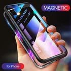 Магнитный поглощающий чехол для телефона JIANSU, магнитный металлический Прозрачный + чехол из закаленного стекла для iPhone 11 Pro X Xs Max 8 7 6 6S Plus