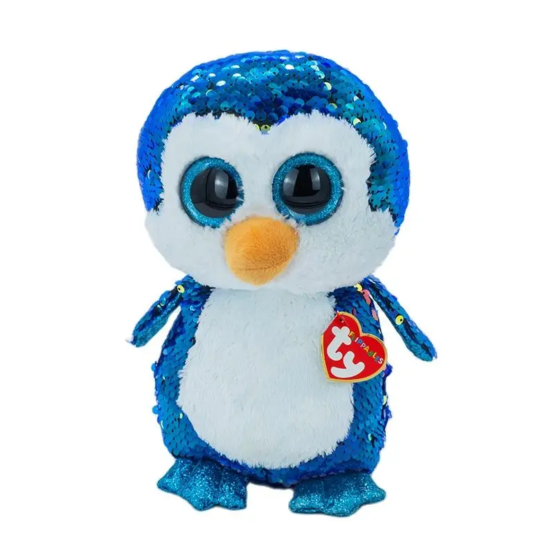 

New 6" 15cm Ty Big Eyes Stuffed Peas Plush Toy Animal Sparkling Payton Penguin Collection Doll Boy Girl Birthday Christmas Gift