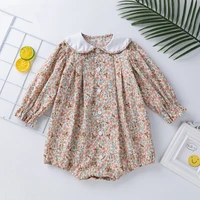 spring and autumn one pieces infant bodysuits cotton kids triangle romper floral long sleeve baby girl clothes newborn clothes