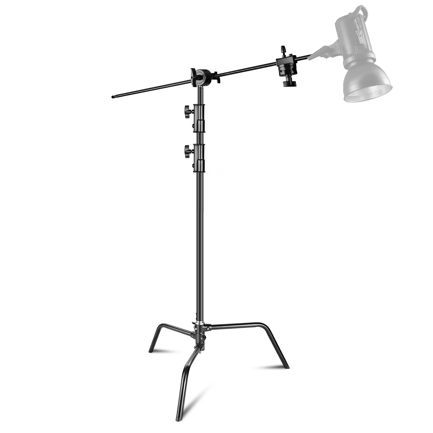 

Neewer Photo Studio Heavy Duty 10 feet Adjustable C-Stand 3.5 feetHolding Arm 2 Pieces Grip Head for Video Reflector Monolight