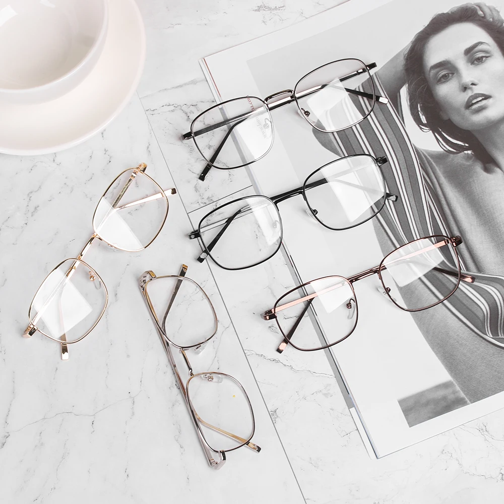 Новинка модные женские и мужские металлические винтажные квадратные очки