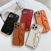 fashion wristbands case for iphone 13 pro luxury case for iphone 11 12 13 pro max originality lattice leather cover