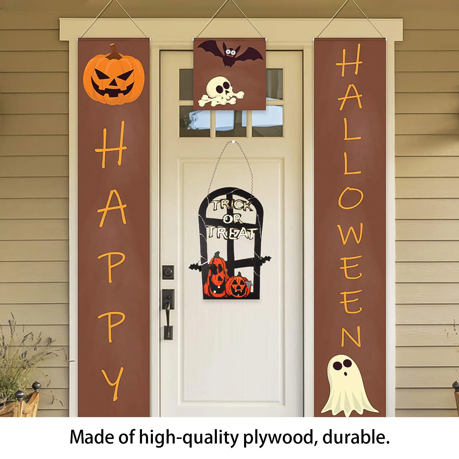 

Светодиодная лампа пластиковые знаки домашнее украшение со скелетом-тыквой дверь декоративная доска для фестиваля Хэллоуина красивое укр...