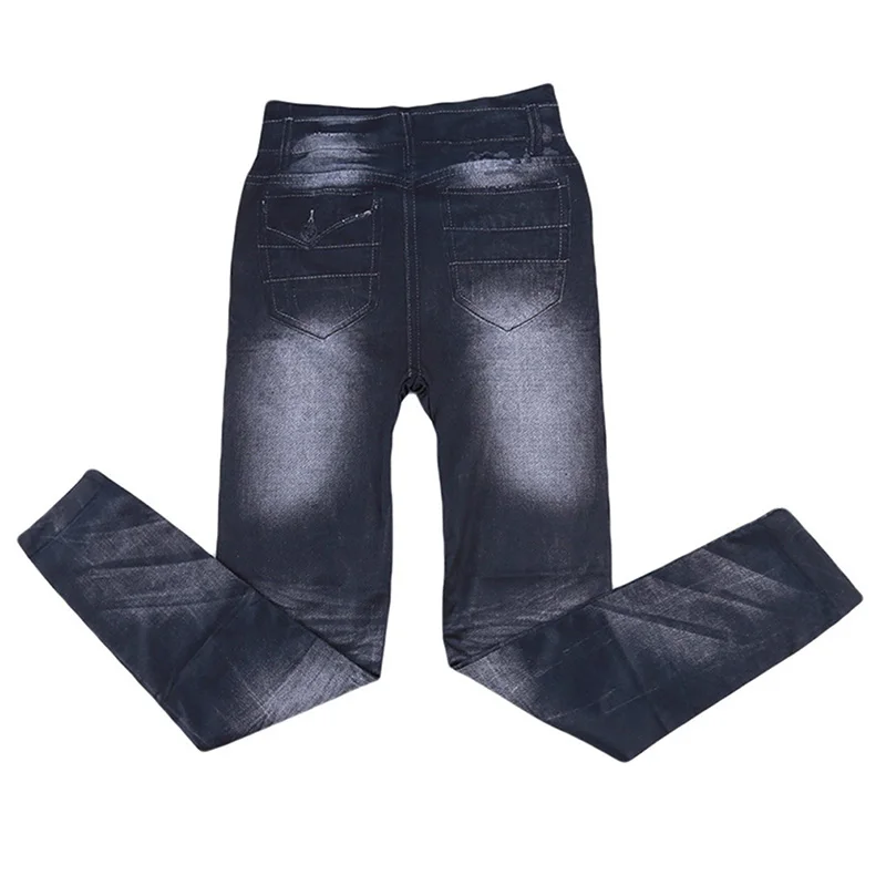 

Women Fashion Stretchy Leggings Slim Leggings Faux Denim Jeans Skinny Jeggings Pants Butterfly Print Bottoms Hot Sale