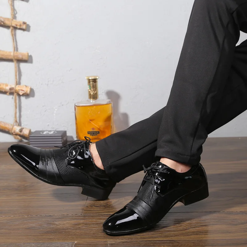 Мужские классические туфли на все сезоны Молодежные повседневные с острым