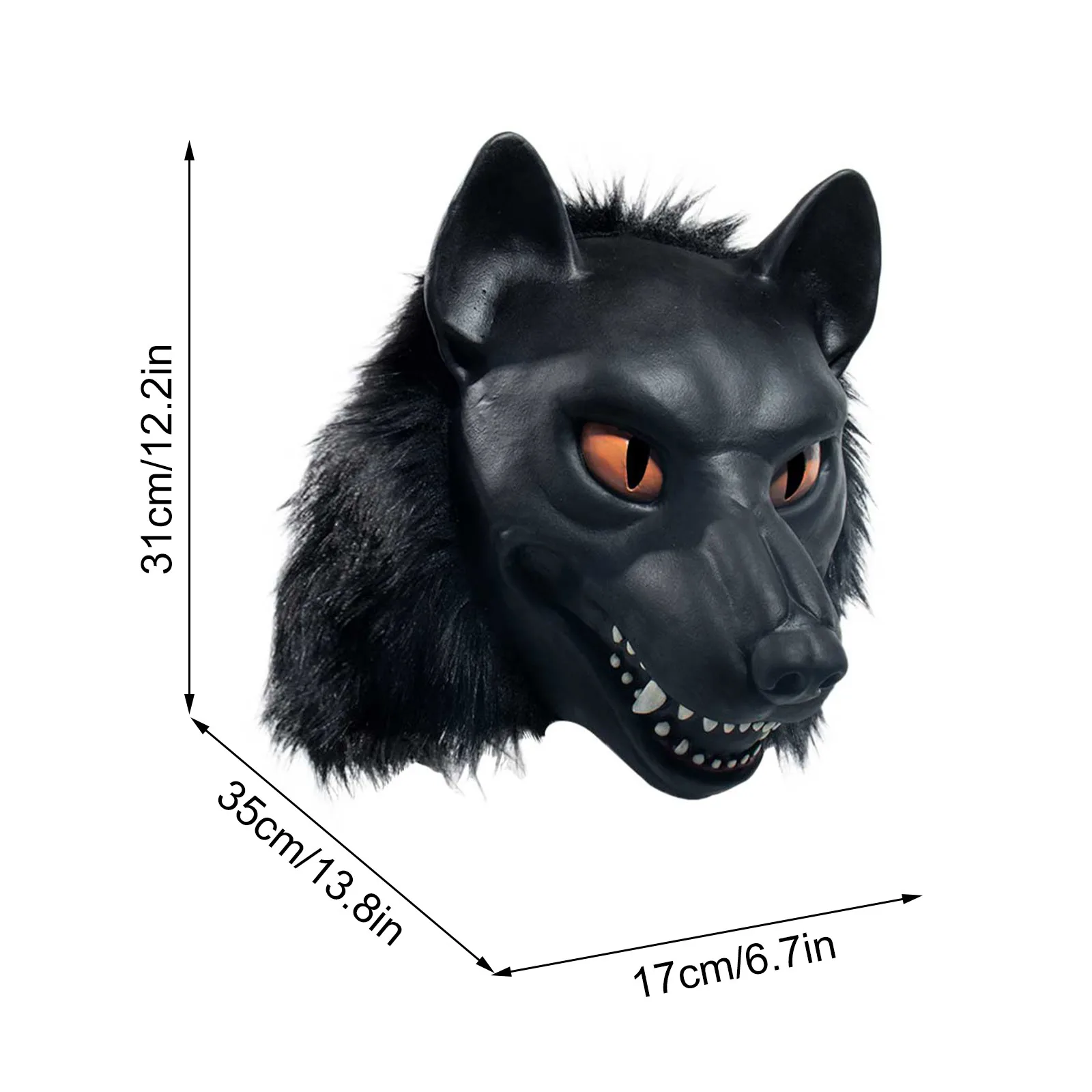 

Halloween Horrible Ghastful Masks New Halloween Animal Black Wolf Mask Mask Mask Dance Party Props Halloween