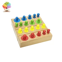 Treeyear Baby Montessori Educational Wooden Toys Colorful Socket Cylinder Block Set For Children Educational