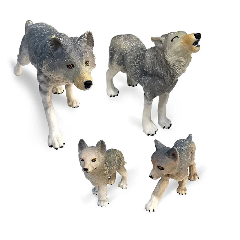 

Classic Savage Wild Wolves Animals Model Toys For Children Action Figures Gray Wolf Wolfhound Education Model Kids Toys Boys
