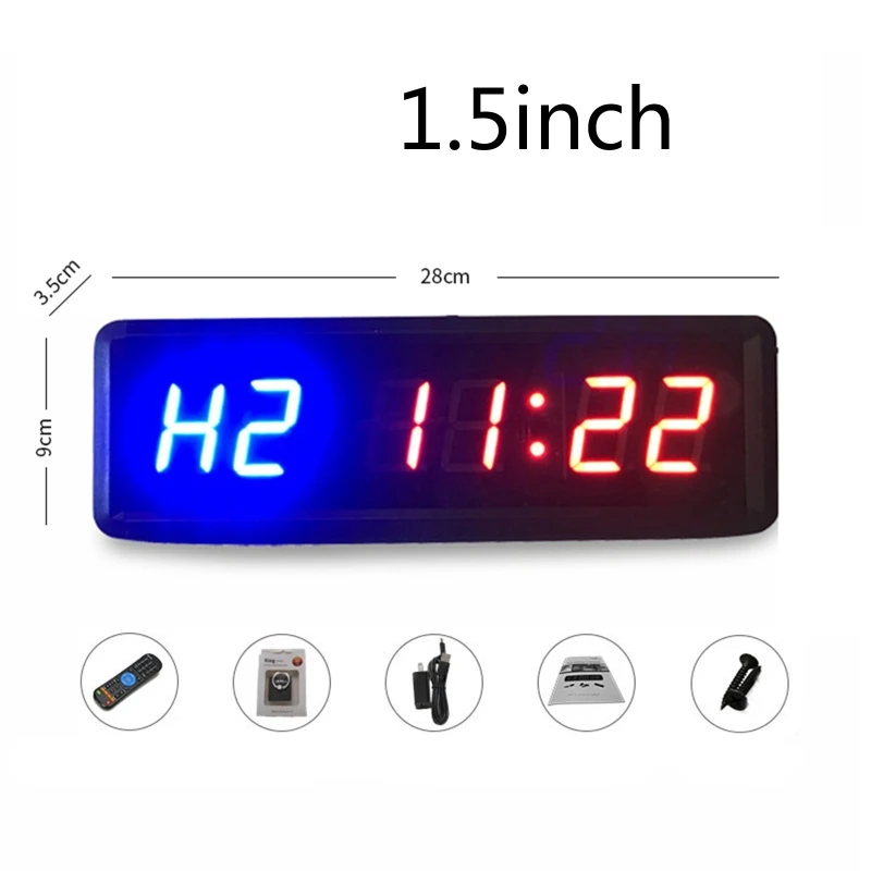 

Gym Timer Stopwatch with Remote for Gym Fitness Training Ideal Interval Timer Clock with Wall Mount Brackets