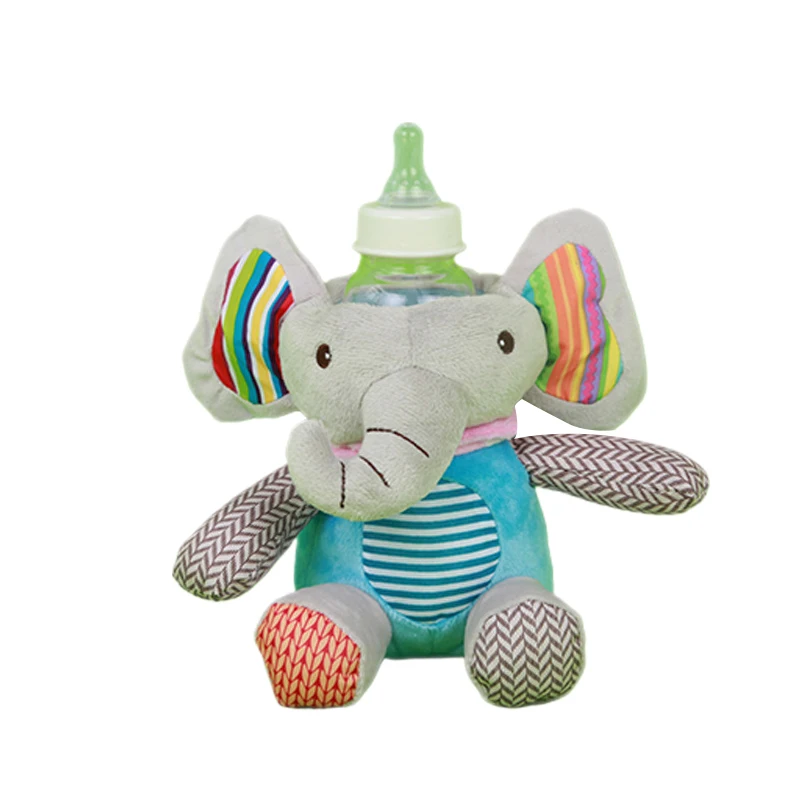 Baby Milk Bottle Cover Plush Soft Toy with Sound Paper Cartoon Animal Lovely Shape Creative Tool Cooler | Мать и ребенок