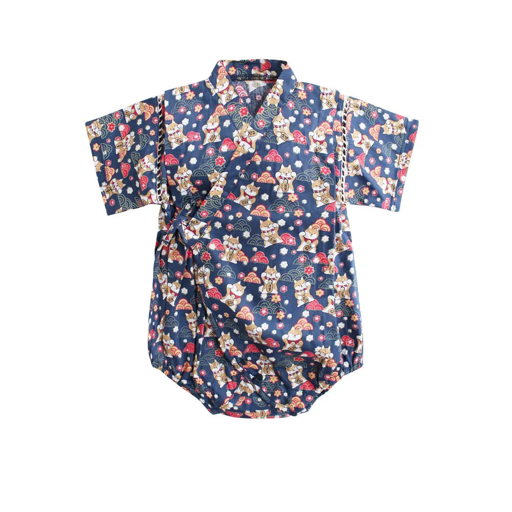 Летняя одежда для малышей кимоно мальчиков комбинезон в японском стиле девочек с