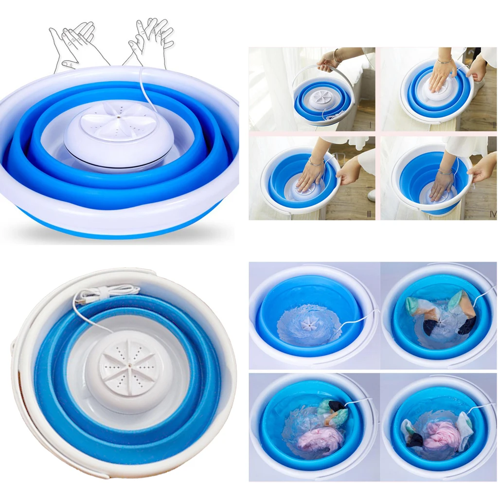 

Портативная мини-стиральная машина, Складная Стиральная машина, USB-зарядное устройство, ультразвуковая турбина