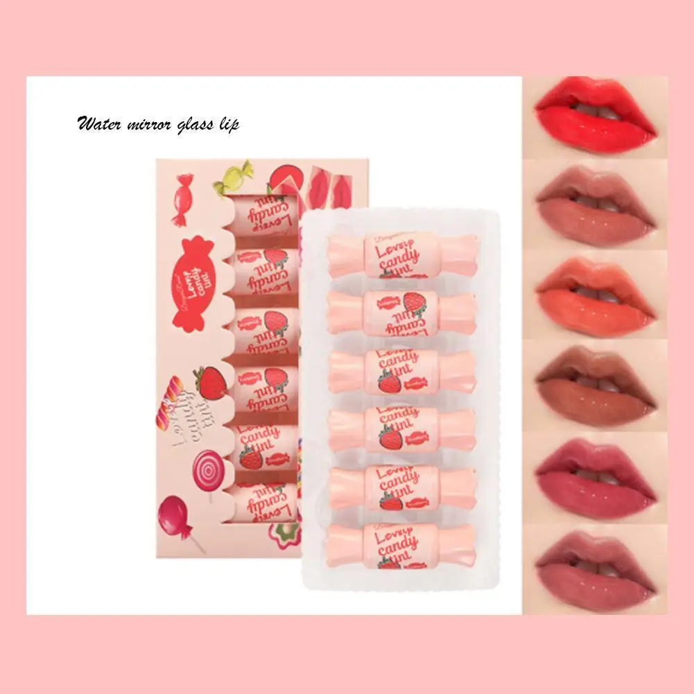 

1Pcs Cute Lip Glaze Lasting Moisturizing Girly Candy Waterproof Packaging Lipstick Lip Liquid Gloss Lip Lip Dyed Mirror Mak J2Q1