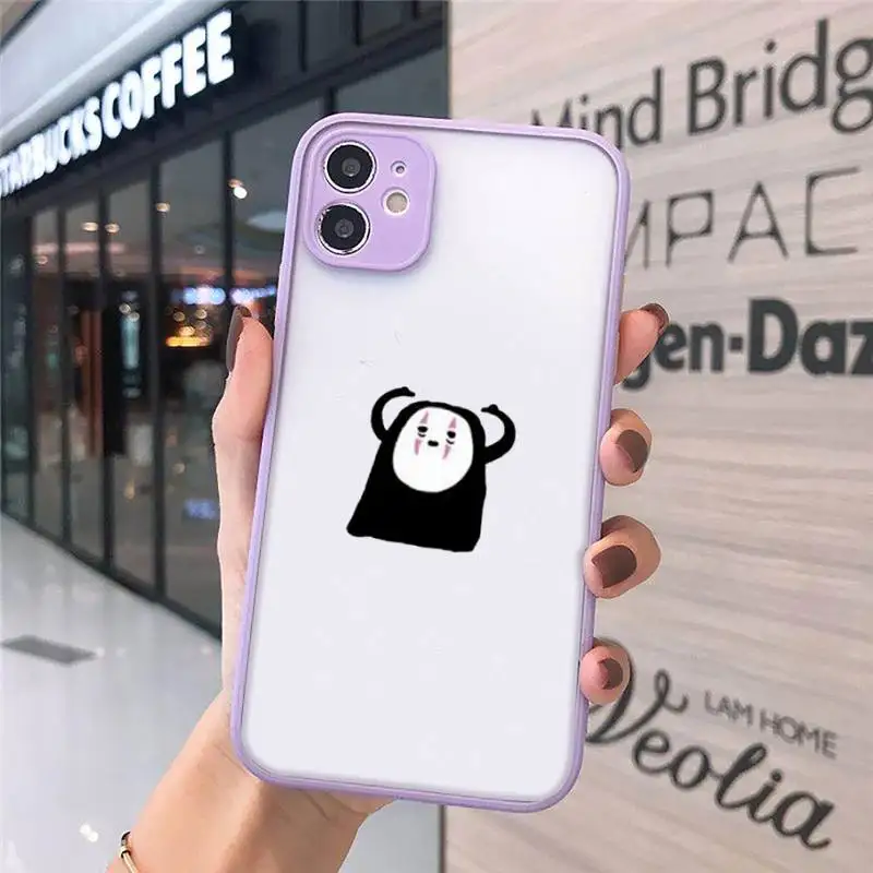 

cartoon Totoro Spirited Away Phone Cases matte transparent For purple iPhone 7 8 x xs xr 11 12 pro plus max mini Clear Funda