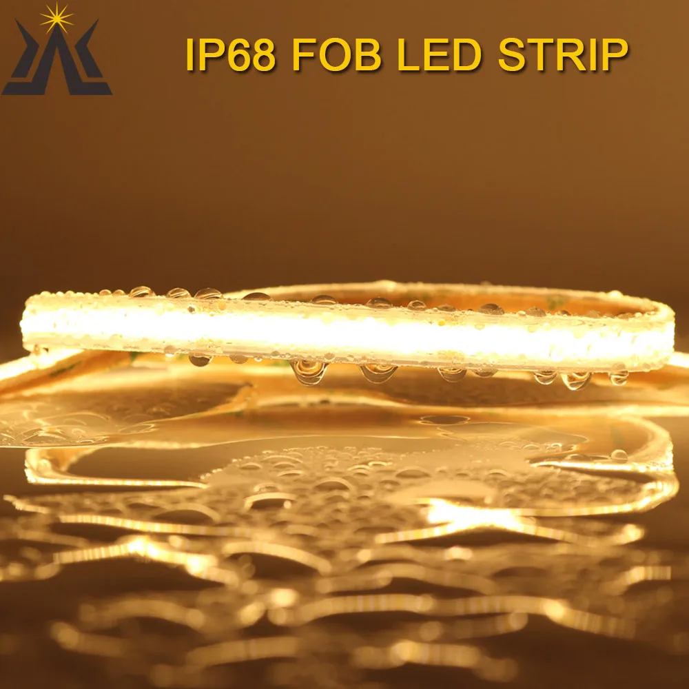 Водонепроницаесветодиодный Светодиодная лента COB IP68, гибкая световая полоса FOB, Светодиодная лента 12 в 24 В RA90, теплый день, холодный белый цвет, для уличного декора, освещение