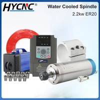 cnc water cooled spindle motor 2 2kw kit vfd inverter 80mm spindel clamp water pump er20 chuck cnc milling router
