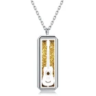 Очаровательная гитара ювелирные изделия из нержавеющей стали, ароматерапия, духи, эфирное масло, диффузор, Кулон, Ожерелье