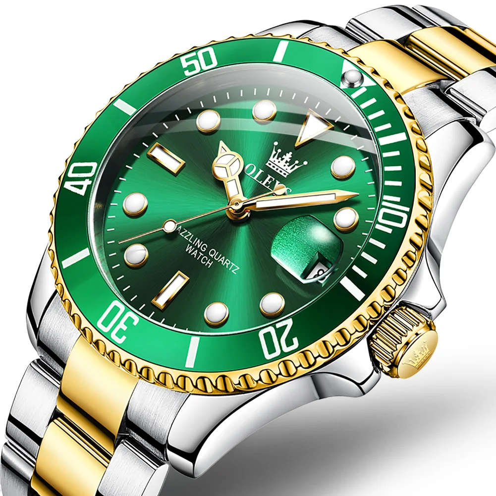 

OLEVS Mens Watches Top Brand Luxury Waterproof Stainless Steel Quartz Wrist Watch for Men Water Ghost Men's Fashion Watches Male