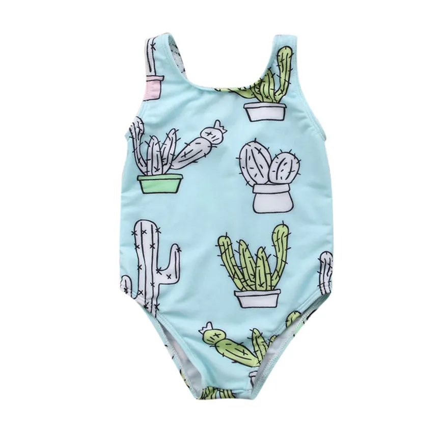 Детский купальник для бассейна цельный купальный костюм с принтом кактуса