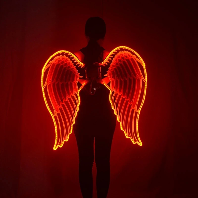 

Free Shipping Colorful color changing flashing lights LED glowing wings nightclub bar show catwalk prop