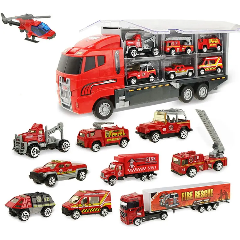 

Big Construction Trucks Set Mini Alloy Diecast Car Model 1:64 Scale Toys Vehicles Carrier Truck Engineering Car Toys For Kids