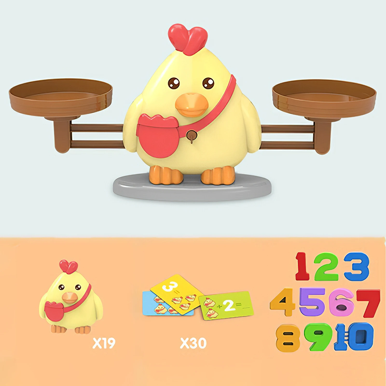

Balancing Chicken Game Number Early Educational Learning Tool Cute Chicken Scale Math Toy Ability Cultivation High Quality Toy