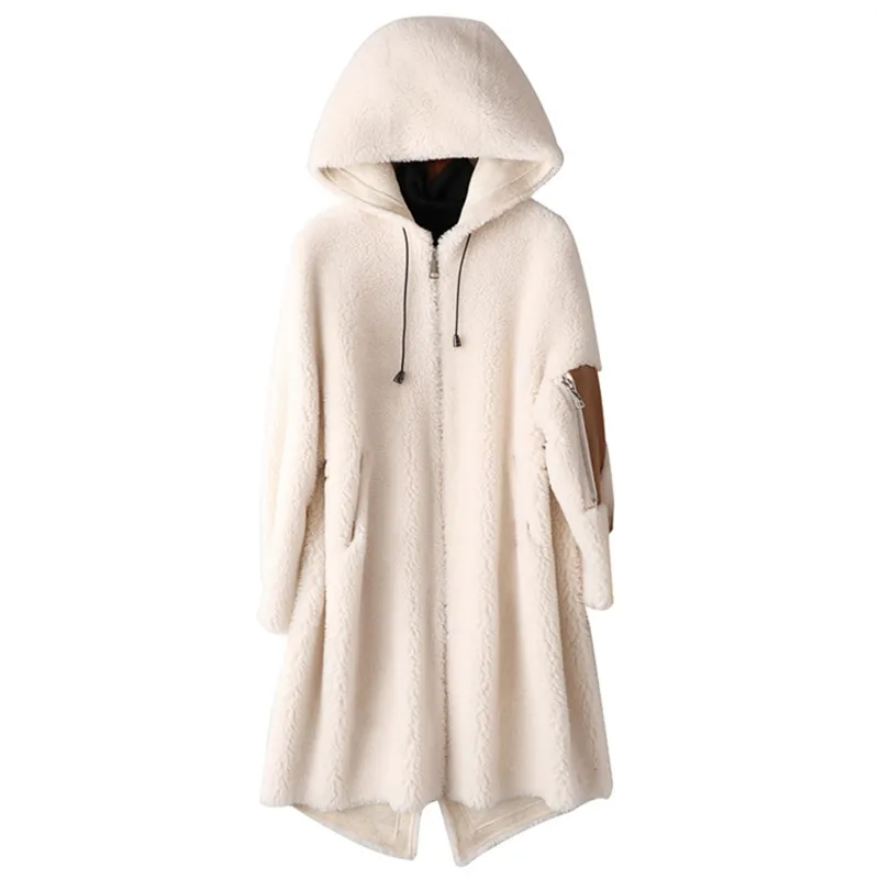 Женское шерстяное пальто с капюшоном Осень зима|Шубы и дубленки| |