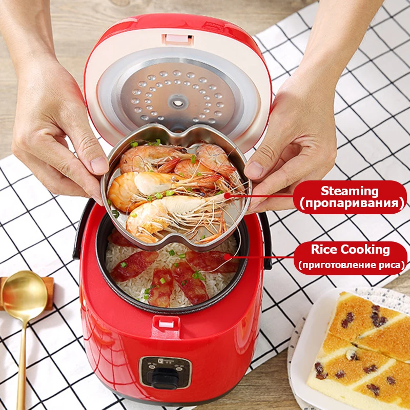 Многофункциональная электрическая мини рисоварка 1 2 л с функциями приготовление