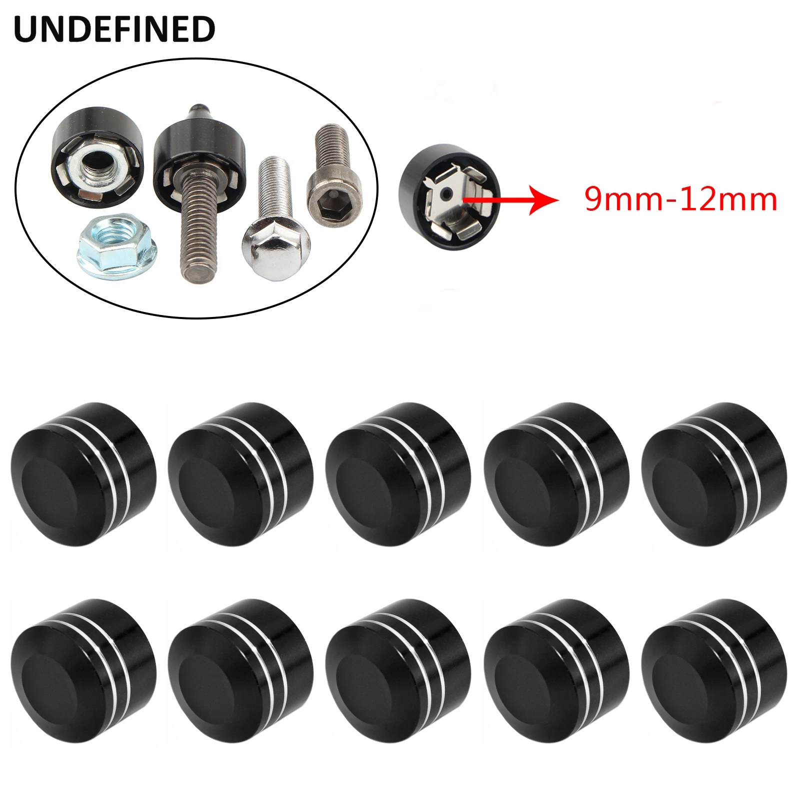 

Motorcycle Accessories Motor Bolt Head Cover Topper Caps CNC Inner 9-12mm 7/16" Schrauben For Harley Twin Cam Black