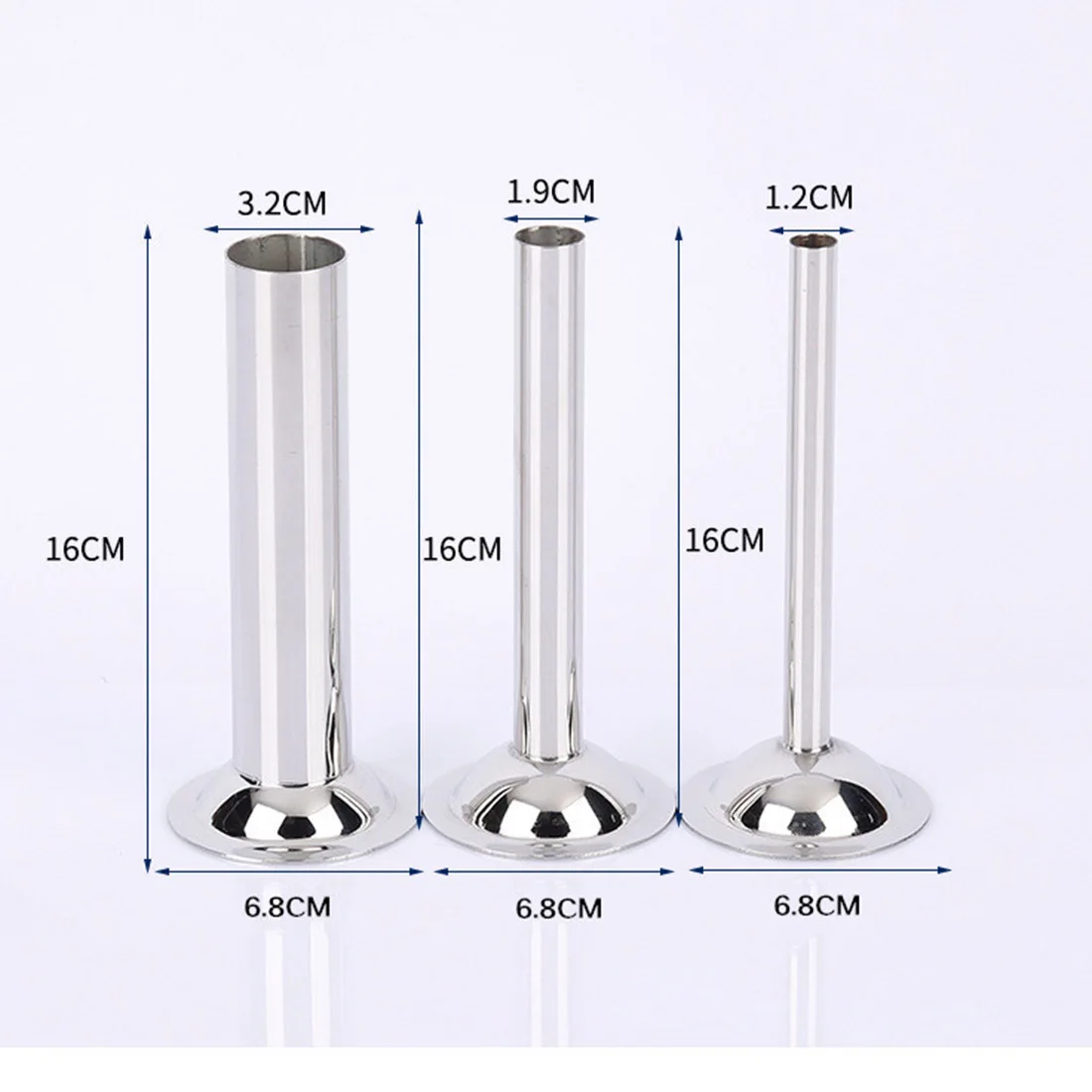 3PCS 8# Stainless Steel Sausage Stuffer Filling Hoppers Funnel Tubes Nozzles Meat &amp Poultry Tools Parts | Дом и сад