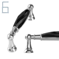 6pcs black crystal cabinet handles dresser knob metal crystal handle drawer pull cupboard handles for furniture 3 5 5 00
