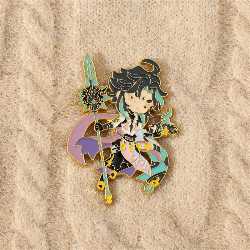 Брошь в виде пуговицы для косплея из игры Genshin Impact Zhongli Xiao