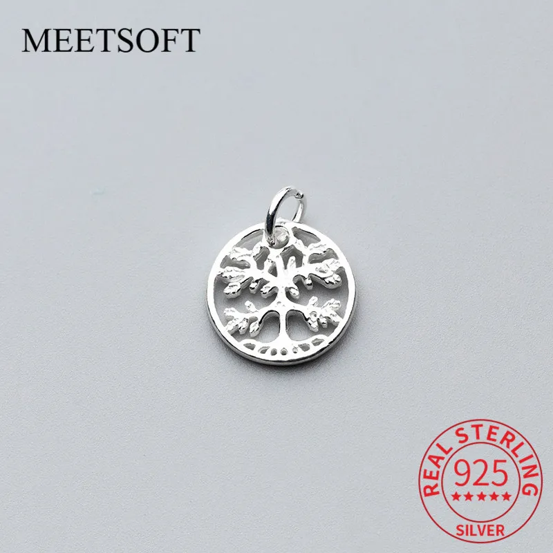 

MEETSOFT простые серебряные классические полые дерево бренд очарование ручной работы Nceklace делая результаты художественное оформление ручной ...