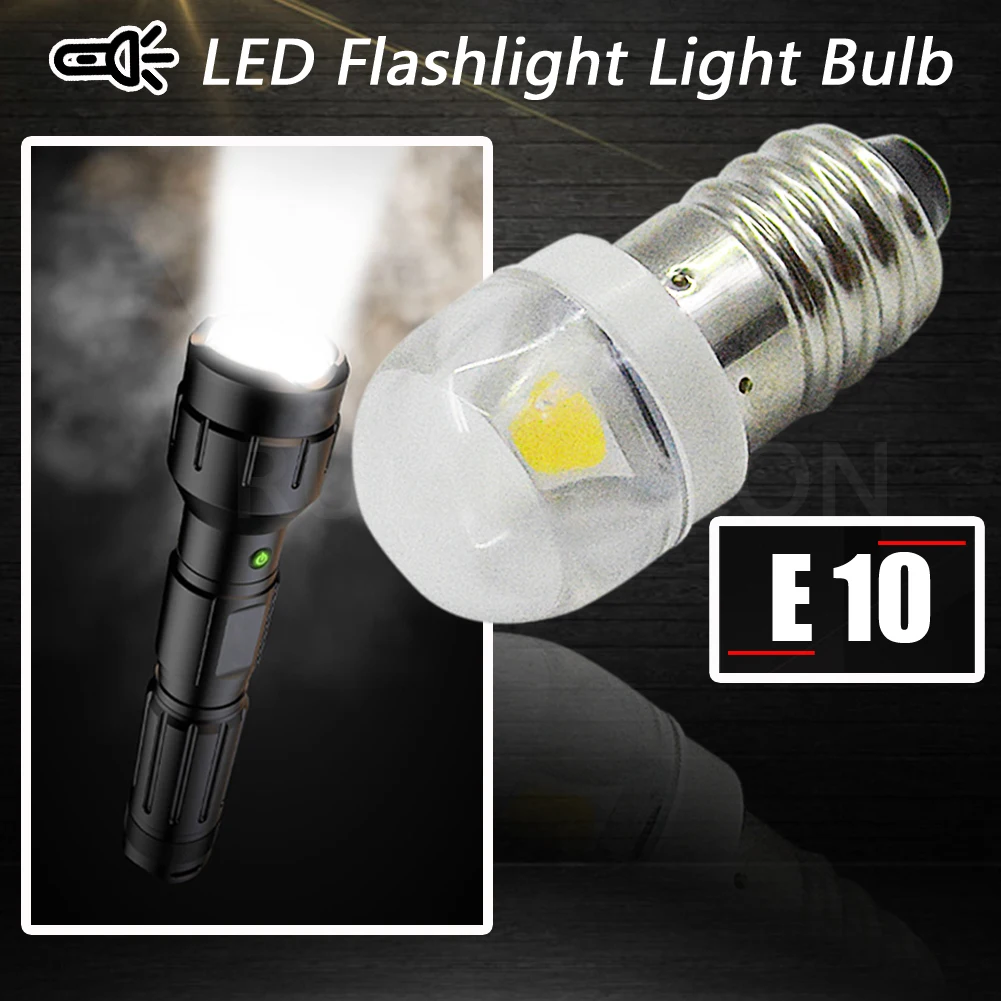 10 шт. E10 винт светодиодный 5050SMD 1 Светодиодный светильник 6000K 4300K Предупреждение
