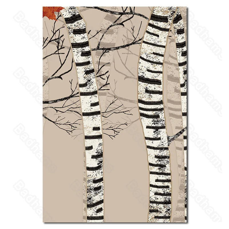 

Living Room Decoration Painting Modern New Chinese Style Living Room Bedroom Triptych Canvas Frameless Forest Painting