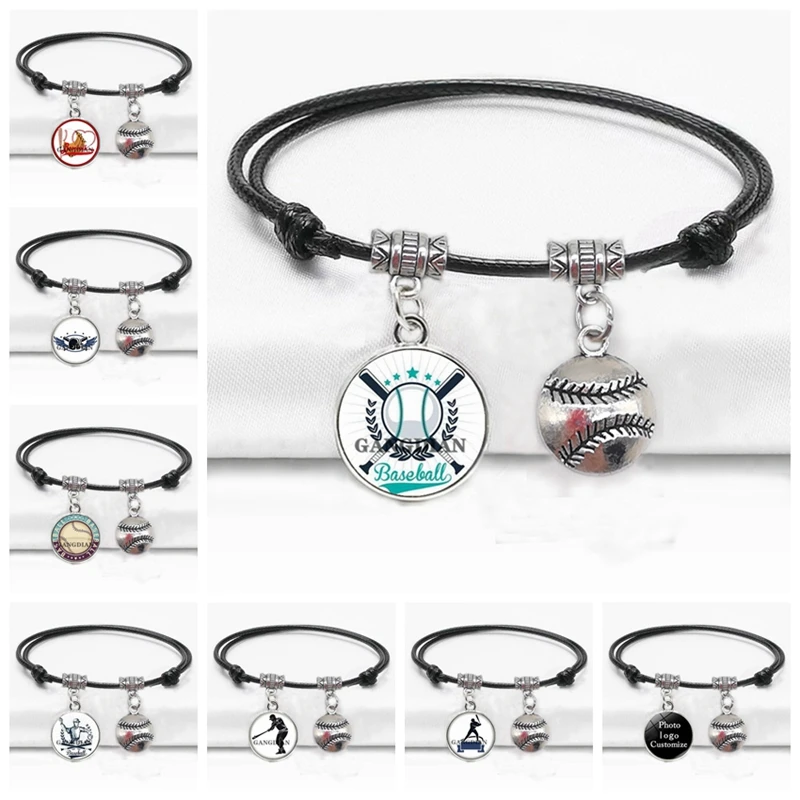 Модные спортивные мячи серии Стеклянный кабошон Баскетбол Футбол Бейсбол Черная