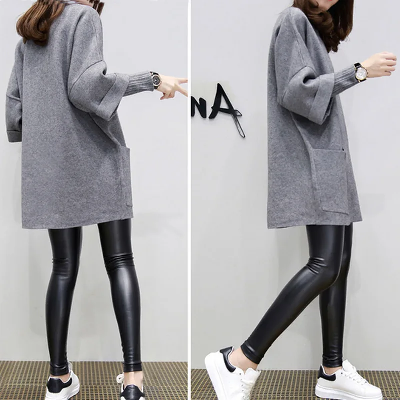 Женские свитера размера плюс 3XL имитация двух частей пуловер свитшот зима-осень