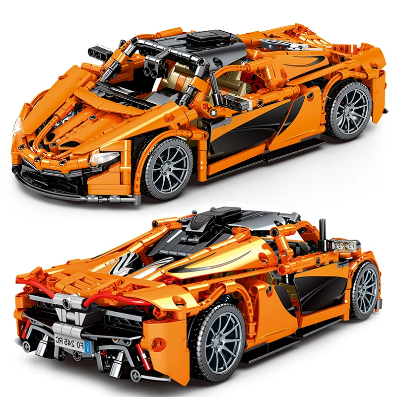 

Creative Orange Sports Car Model Boy Building Block Toy Famous Car Vehicle Birthday Holiday Gifts for Boys carro technic