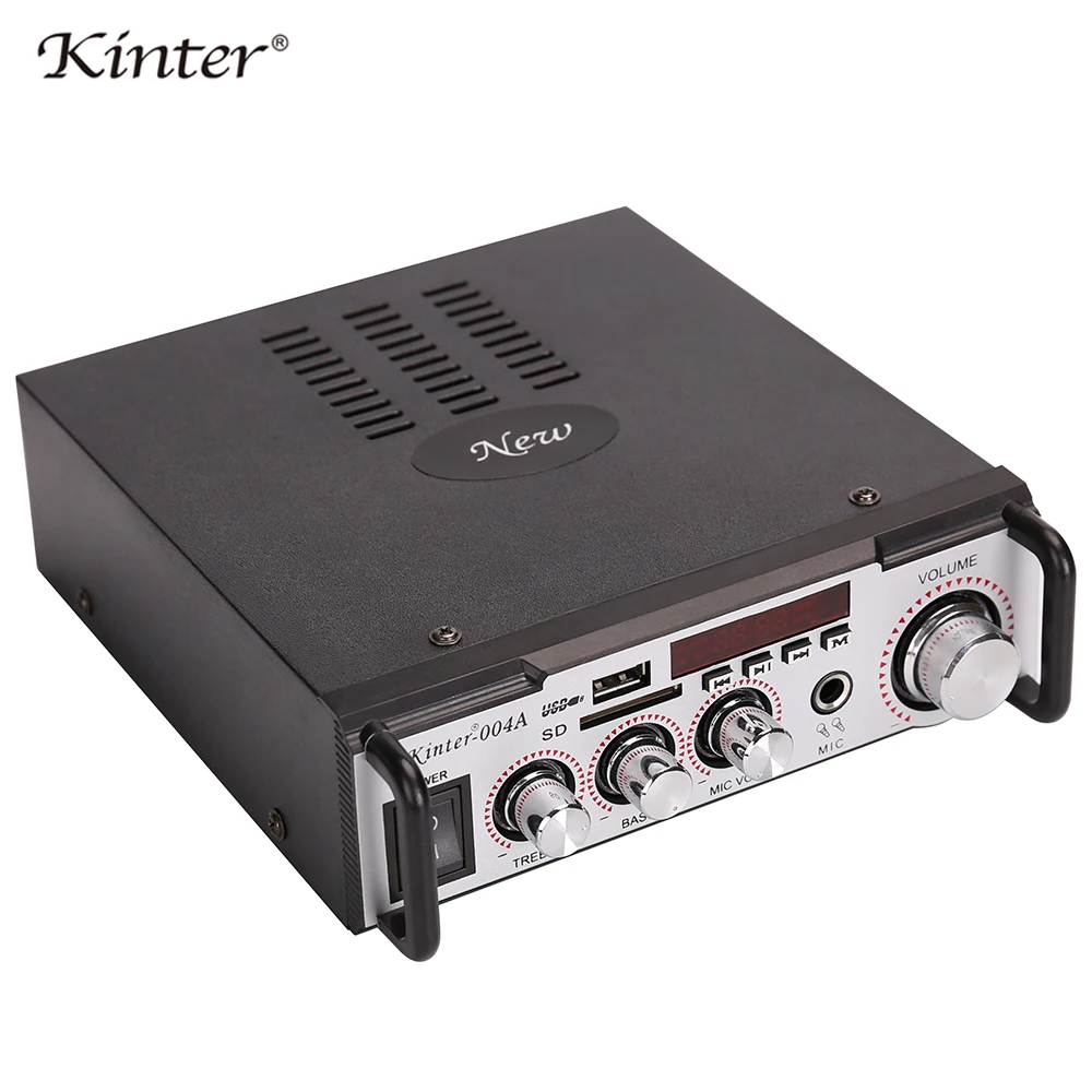 Kinter 004 караоке усилитель аудио 2 канала Hifi стерео звук с Bluetooth USB SD MIC вход FM радио