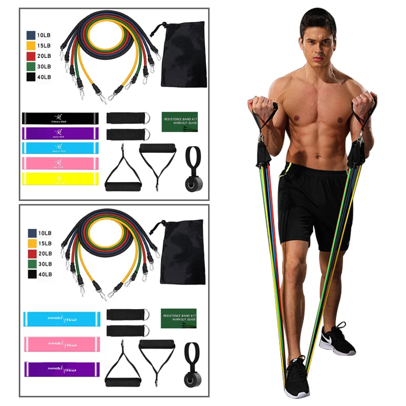 Эспандеры для фитнеса мужчин и женщин эластичные ленты тренировок дома йоги 17/11