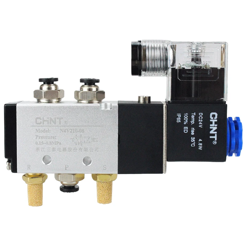 

Free Shipping 1/4" Pneumatic Control Air Solenoid Valves Airtac Type 4V210-08 + Muffler Fittings 12V DC 24V AC 110V 220V 5/2