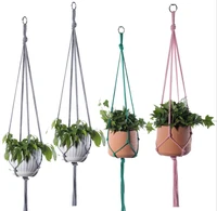 colorful hemp rope plant hanger hanging planter net basket with round hook indoor outdoor garden balcony decor mixed 3 size 6pcs