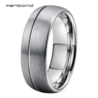mens womens tungsten ring wedding band dome groove brush finish 7mm comfort fit