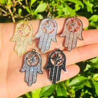 5pcs hamsa hand charm for women bracelet girl necklace making silver plated pendant for handmade jewelry diy accessory wholesale