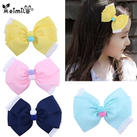 meimile bows for girls hair clips grosgrain bows hair accessories solid color bow hairpins festival gifts