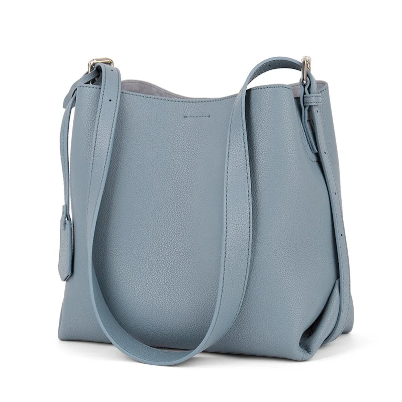 

High Quality Genuine Leather Large Capacity Soft Leather Tote Bags Fashion Shoulder Bag Women Bucket Bags