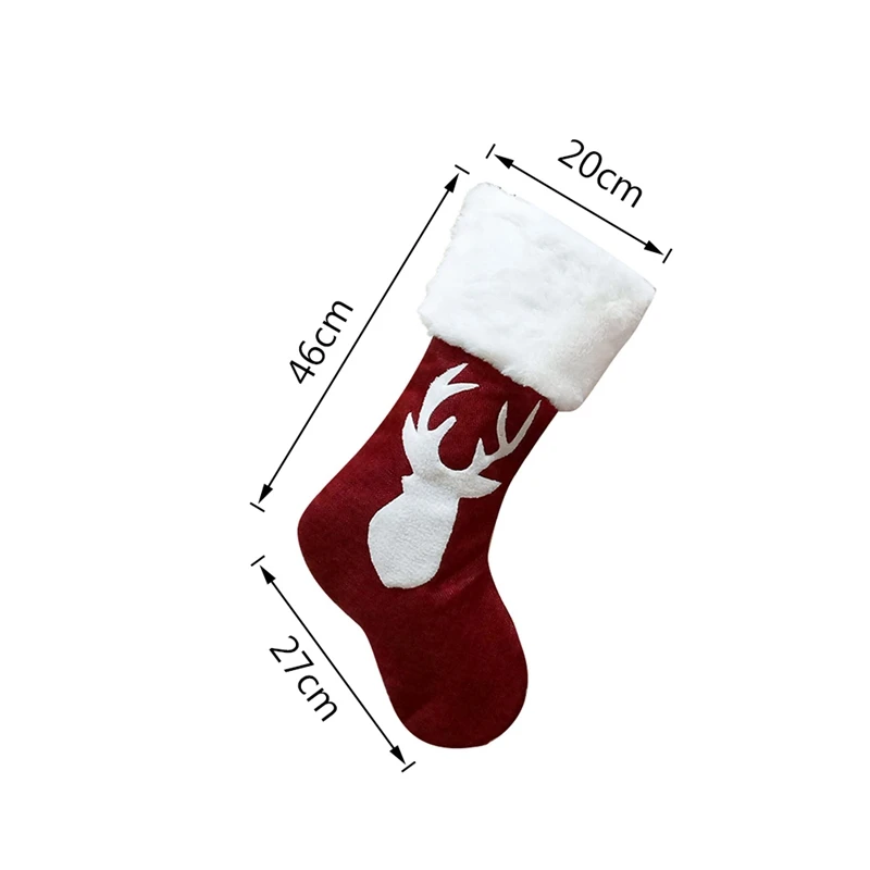1pc 20x46x27cm Рождественские чулки, носки, кошка, собака, лось, Navidad, год, мешок для конфет Рождество, украшения, рождественские елки, вечерние подарочные сумки для детей - Цвет: 1pc 20x46x27cm