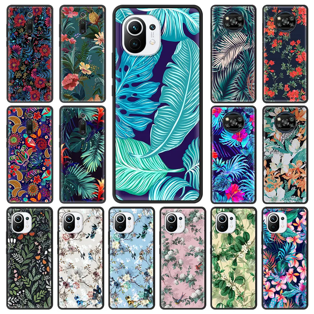 

Hot Tropical Flowers Phone Case for Xiaomi Mi Poco X3 NFC M3 F1 10T Pro 5G Note 10 A2 8 Lite 9T CC9 CC9E TPU Soft Cover Capa