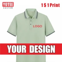 yotee summer mens polo shirt logo custom embroidery hot stamping company logo lapel slim polo shirt top custom logo s 4xl
